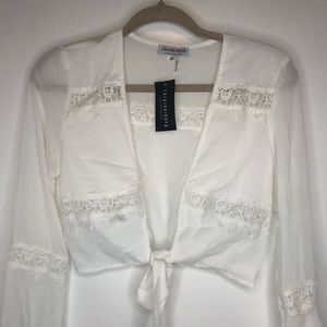Ivory Tie-Front Blouse
